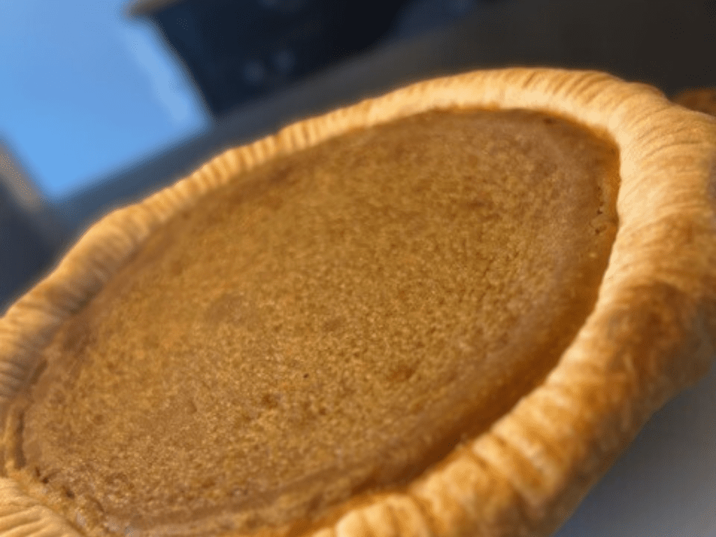 pumpkin pie sitting on a plate