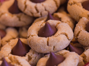 Peanut Butter Blossom Kiss Cookies