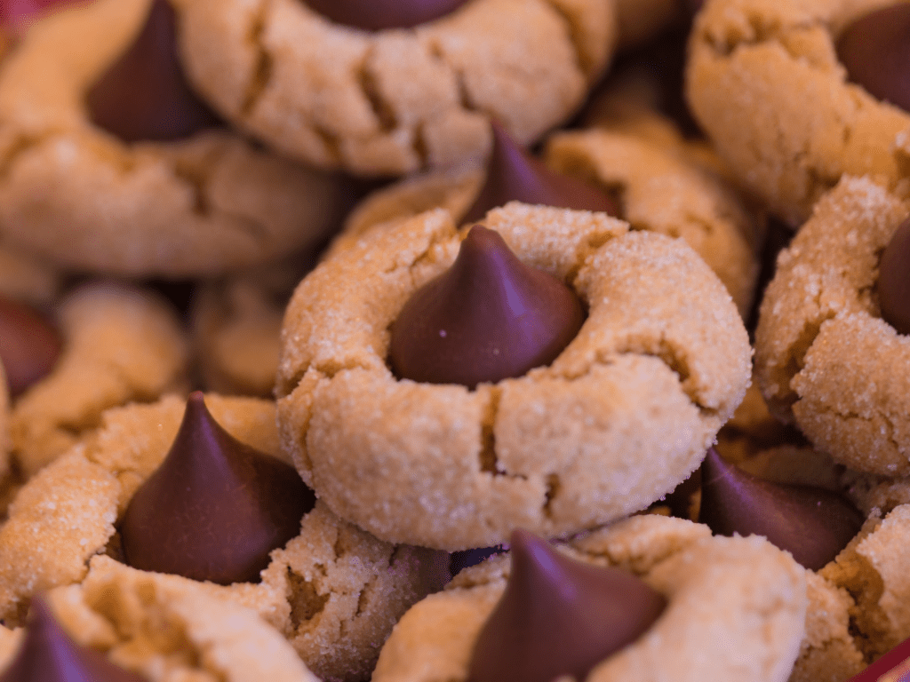 Peanut butter blossom kiss cookies